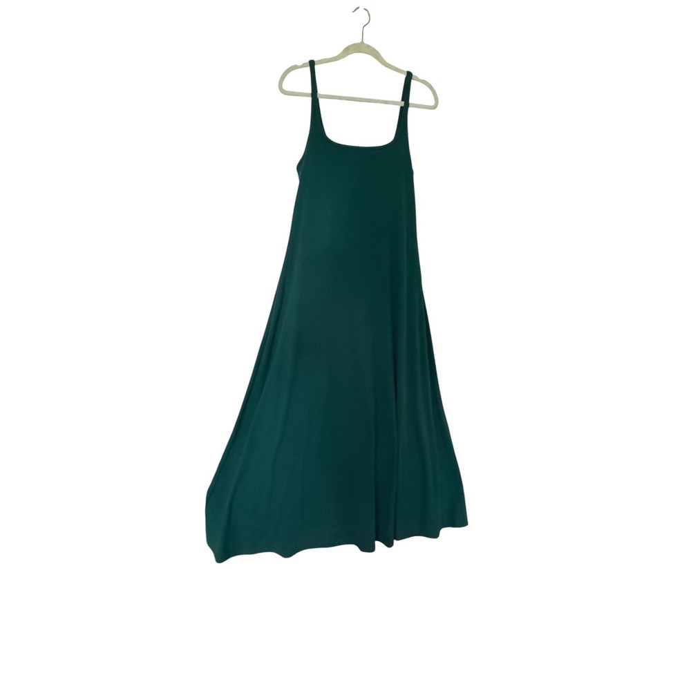 Gap Green Ribbed Cotton Sleeveless Midi Dress Beach Summer Casual Sz L